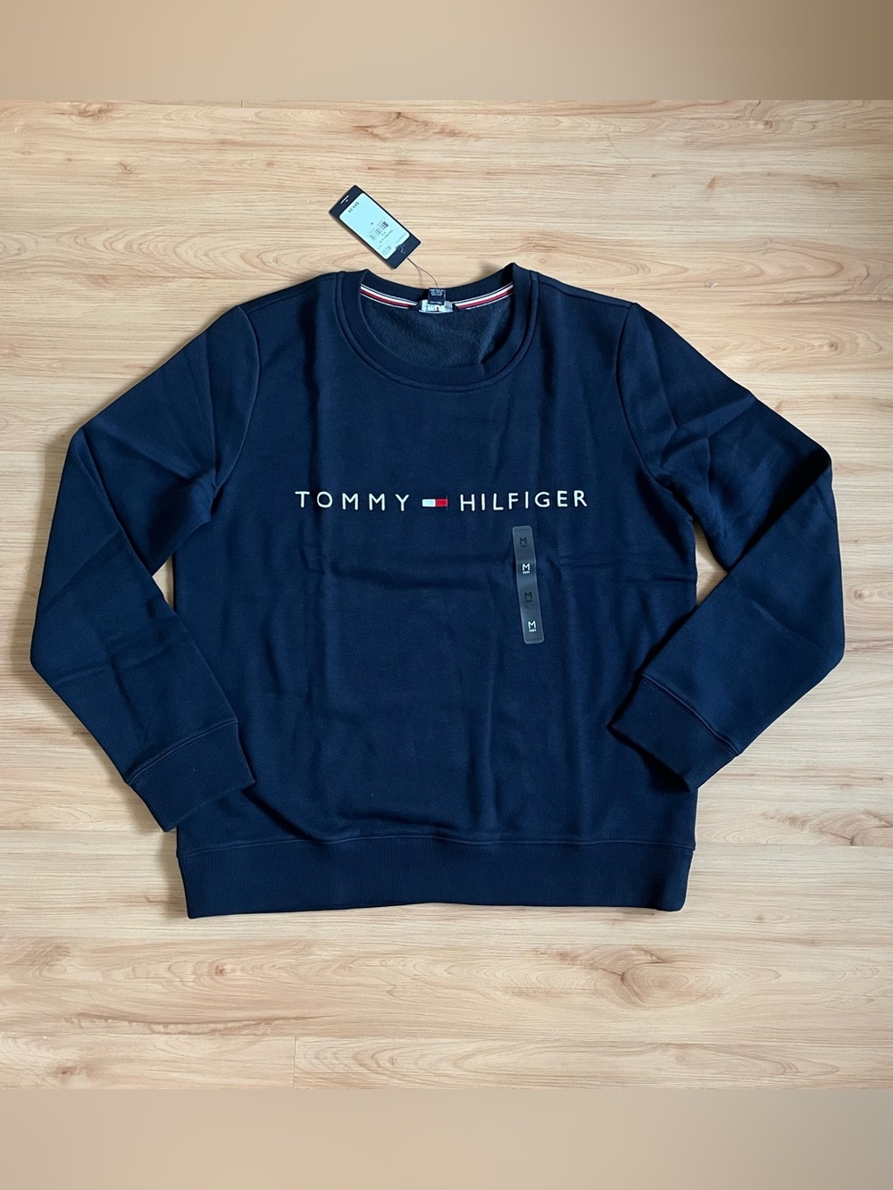 Tommy Hilfiger Navy Logo Crew Sweatshirt Women M